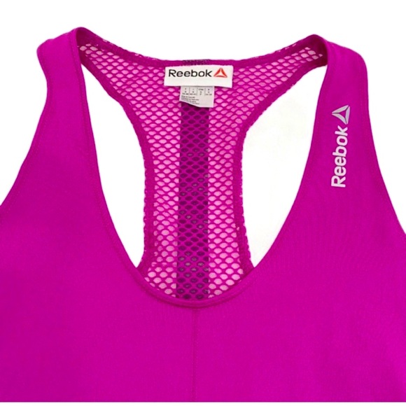 Reebok Women’s Pink Playice Mesh Racerback Athletic Tank Top, Size Small - Picture 5 of 13